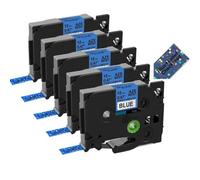 SSUMCUWR Nastro per etichette laser 5 pezzi 9-24mm 231L1 631L1 compatibile con PT D210 PT D600 PT D400 PT P710(5pcs Black on Blue)