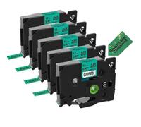 SSUMCUWR Nastro per etichette laser 5 pezzi 9-24mm 231L1 631L1 compatibile con PT D210 PT D600 PT D400 PT P710(5pcs Black on Green)