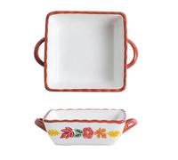 SSWH Pirofile in ceramica, pirofile per forno, teglie rettangolari per lasagne profonde con manici per cuocere torte in cucina, cottura, sformati carne verdure, banchetti u(Size:27.5×21.8×7cm,Color:A)