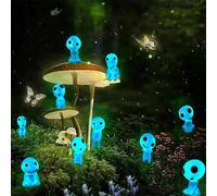 SSyang 10 Pezzi Elfi Degli Alberi Luminosi,Diversi Accessori da Giardino che si Illuminano al Buio,Albero Elfi,Luminoso Fantasma Mononoke per Interne Esterne di Casa Giardinaggio Micropaesaggio(Blu)