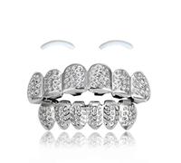 SSyang 18K Griglie Dentali, Denti Hip Hop Grillz, Grillz Hip Hop Placcato Oro, Decorazione Denti Per Kit Denti Hip Hop Placcati Oro Per Gioielli For Regalo Denti Lucidi, per Uomini(Stile di Fiori)