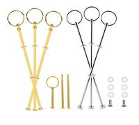 SSyang 6 Pezzi Supporto Per Vassoi Torte Alzata,3 Piani Supporto Per Dessert Maniglia Maniglia Di Supporto Frutta,Per Accessori per Feste,Matrimoni,Torte di Compleanno,Festa,Cena(Argento e Oro)
