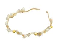 SSyang Cerchietto Fiori, Fasce del Fiori Regolabile, Fiori Corona Fascia Capelli per Sposa Damigella Onore Ragazza Donna, Fiori Coronaper Nozze Vacanza Carnevale Halloween Festa (Bianco)