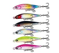 SSyang Esche da Pesca, 6 Pezzi Esca da Pesca Spinning, Esche da Pesca con amo Triplo, 3D Esche Artificiali Esca Finta Pesca Mare, Kit di Esche da Pesca, Perfetto per Pesca(Colore Multiplo)