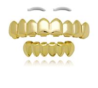 SSyang Griglie Dentali, Denti Hip Hop Grillz, Grillz Hip Hop Placcato Oro, Decorazione Denti Per Kit Denti Hip Hop Placcati Oro Per Gioielli For Regalo Denti Lucidi, per Decorazione Natalizia (Oro)