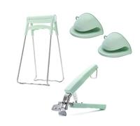 SSyang Pinza per Ciotole, 3 Pezzi Prendi la Clip Della Ciotola, Anti Scottatura da Cucina, Pinze per Pentole, Stabile e Antiscivolo, Per Ciotole Calde, Microonde, Forni, Zuppe (Verde Nordico)