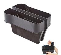 SSyang Scatola portaoggetti per auto, 2 tasche per console centrale, 26 x 6,1 x 16,4 cm, facile da installare, colore: nero