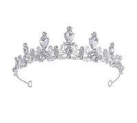 SSyang Tiaras Di Cristallo Per Donne E Ragazze Corona Da Principesse Argento Elegante Corwn Royal Queen Gioielli Sposa Con Strass Idea Regalo Per Matrimonio Festa Di Danza Unica,13.5 * 3.9cm(Argento)