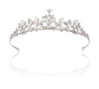 SSyang Tiaras Di Cristallo Per Donne E Ragazze Corona Da Principesse Argento Elegante Corwn Royal Queen Gioielli Da Sposa Con Strass Idea Regalo Per Matrimonio Festa Di Danza Unica (Argento)