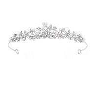 SSyang Tiaras Di Cristallo Per Donne E Ragazze Corona Da Principesse Argento Elegante Corwn Royal Queen Gioielli Da Sposa Con Strass Idea Regalo Per Matrimonio Festa Di Danza Unica,14*2.5cm(Argento)
