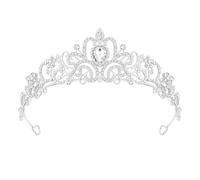 SSyang Tiaras Di Cristallo Per Donne E Ragazze Corona Da Principesse Dorata Elegante Corwn Royal Queen Gioielli Da Sposa Con Strass Idea Regalo Per Matrimonio Festa Di Danza Unica (Argento)