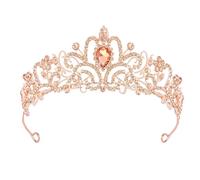 SSyang Tiaras Di Cristallo Per Donne E Ragazze Corona Da Principesse Dorata Elegante Corwn Royal Queen Gioielli Da Sposa Con Strass Idea Regalo Per Matrimonio Festa Di Danza Unica (Oro Rosa)