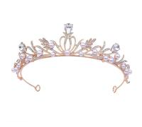 SSyang Tiaras Di Cristallo Per Donne E Ragazze Corona Da Principesse Dorata Elegante Corwn Royal Queen Gioielli Da Sposa Con Strass Idea Regalo Per Matrimonio Festa Di Danza Unica,34cm(Oro)