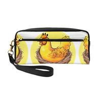 SSYGHT Bird's Nest Golden Chicken Print Small Makeup Bag - Beauty case da viaggio per donne, astuccio cosmetico riutilizzabile con cerniera, nero, taglia unica, Nero, One Size