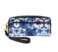 SSYGHT Blue hibiscus Print Small Makeup Bag - Trousse da viaggio per donne, riutilizzabile, con cerniera, nera, taglia unica, Nero, One Size