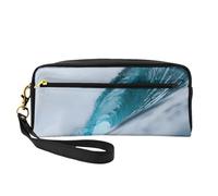 SSYGHT Ocean Green Wave Surf Print Small Makeup Bag - Beauty case da viaggio per donne, astuccio cosmetico riutilizzabile con cerniera, nero, taglia unica, Nero, One Size