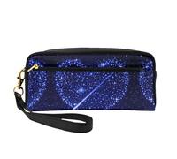 SSYGHT Shooting Star - Piccola trousse in pelle con stampa a forma di cuore - Beauty case da viaggio per donne, borsa cosmetica riutilizzabile con cerniera, nera, taglia unica, Nero, One Size