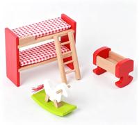 sszxmy Culla Giocattolo Cavallo a Dondolo a Castello Mini in Legno | Mobili per camera dei bambini in casa delle bambole, kit per gioco di finzione