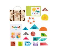 sszxmy Gioco di Puzzle in Legno con Blocchi a Forma, Tema Viaggio | Giocattolo Indovinello per Bambini, Carte Sfida a Più Livelli, Gioco Educativo