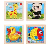 sszxmy Puzzle di Animali in Legno, Gioco Educativo STEM per Il Riconoscimento Visuale