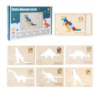 sszxmy Puzzle di Tangram in Legno Montessori, Gioco di Blocchi 6-in-1 | Gioco da Tavolo Puzzle per Bambini, Puzzle Spaziale Montessori, Gioco Cerebrale per la Scuola Materna