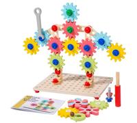 sszxmy Set di Blocchi da Costruzione con Ingranaggi in Legno, Puzzle di Assemblaggio con Vite e Dado