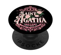 St Agatha Sensibilizzazione del cancro al seno Ottobre Indossa Rosa Cattolico PopSockets PopGrip Adesivo