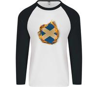 St.Andrea Croce Bandiera Scozzese Scozia Uomo L/S Baseball T-Shirt