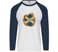 St.Andrea Croce Bandiera Scozzese Scozia Uomo L/S Baseball T-Shirt