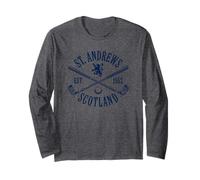St. Andrews Scotland Crossed East 1552 Clubs Navy Ink Maglia a Manica