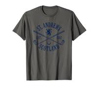 St. Andrews Scotland Crossed East 1552 Clubs Navy Ink Maglietta