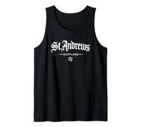 St. Andrews Scotland Rampant Lion Gotico Stampa Bianca Canotta