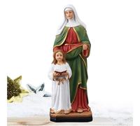 St. Anne Statua - Detailed Small Resin Figurine Of Saint Anne With Child Mary | Religious Catholic Decoration For Home, Church, Prayer Room & Devotional Altar | Spiritual Collectible & Gift Believers
