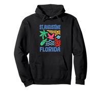 St. Augustine Florida Retro Beach Vibes Alligatore Palma Felpa con Cappuccio