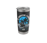 St Augustine, Florida Sunset Hotrod Alligator Design Bicchiere termico in acciaio inox doppia parete