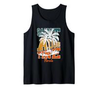 St. Augustine Palm Trees Tavola da Surf Florida Vacanza Retro Canotta