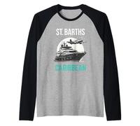 St. Barths Caraibi Yacht e Aereo privato Silhouette Maglia con Maniche Raglan