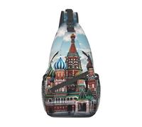 St Basil Cathedral Red Square in Mosca Sling Bag leggero borsa a tracolla borsa a tracolla borsa sportiva per donne uomini, nero, taglia unica, Come nella foto, Taglia unica, Zaino da escursionismo