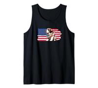 St Bernard Dog American Flag - Divertente 4 luglio America Canotta