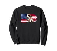 St Bernard Dog American Flag - Divertente 4 luglio America Felpa