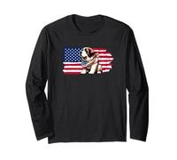 St Bernard Dog American Flag - Divertente 4 luglio America Maglia a Manica