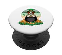 St. Bernard St Patricks Day Leprechaun Shamrock PopSockets PopGrip Adesivo