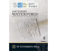 SAUNDERS WATERFORD SERIESST Cuthberts blocco carta per acquerello,collato lato corto 23x31cm,12 fogli, bianco naturale, grana fine, 300gm