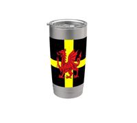 St Davids Croce E Gallese Drago Vettore Bicchiere termico in acciaio inox doppia parete