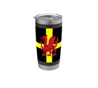 St Davids Croce E Gallese Drago Vettore Bicchiere termico in acciaio inox doppia parete