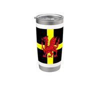 St Davids Croce E Gallese Drago Vettore Bicchiere termico in acciaio inox doppia parete