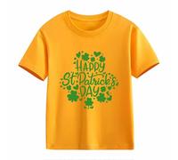St Day Middle and Large Children's Retro Personality 2D Printing Children's Loose Short Sleeved T Shirt con teschio da donna, giallo., 2-3 Jahre