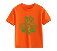 St Day Middle and Large Children's Retro Personality 2D Printing Children's Loose Short Sleeved T Shirt con teschio da donna, Colore: arancione., 2-3 Jahre