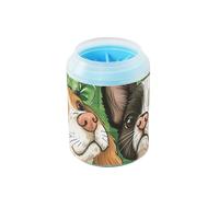St Dog - Tazza riutilizzabile per la pulizia delle zampe, con spazzola morbida per massaggi, per cani e gatti