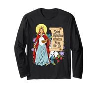 St Dymphna Purity Lily Patrono Salute mentale Cattolico Maglia a Manica